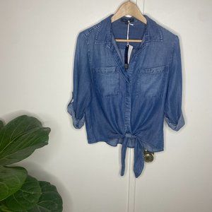 Denim Tie up Blouse